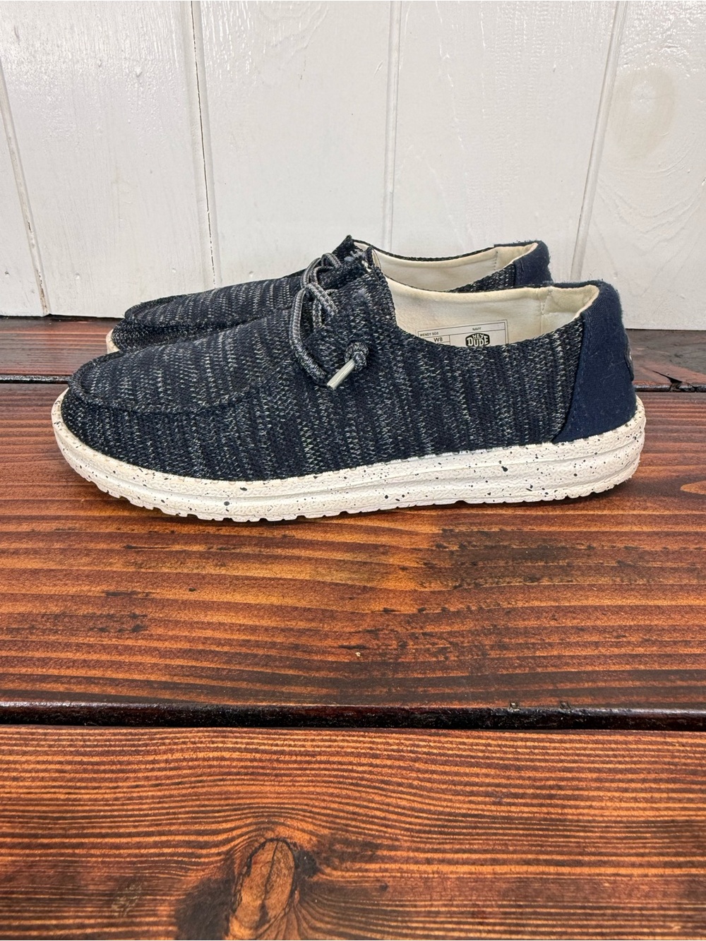 Hey Dude Wendy Sox Navy Women’s 8 Lightweight Casual Slip-On Shoes
